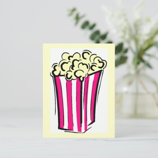 Popcorn-Box Postkarte (Stehend Vorderseite)