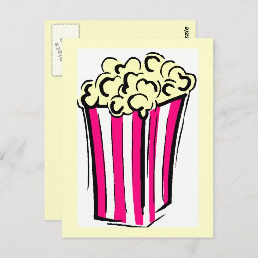 Popcorn-Box Postkarte (Vorne/Hinten)