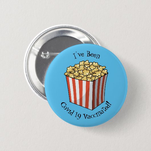 Popcorn-Cartoon-Abbildung Button (Vorne & Hinten)