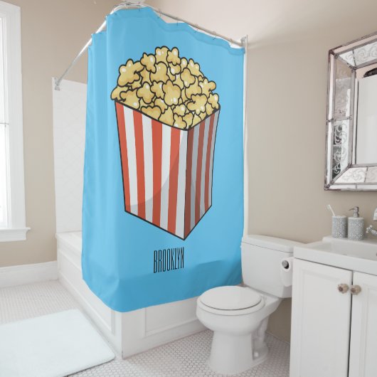 Popcorn-Cartoon-Abbildung Duschvorhang (Beispiel)