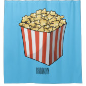 Popcorn-Cartoon-Abbildung Duschvorhang (Vorderseite)