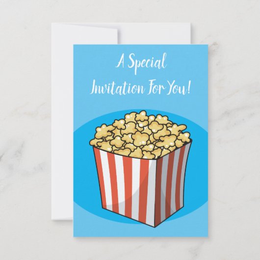Popcorn-Cartoon-Abbildung Einladung (Rückseite)