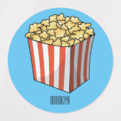 Popcorn-Cartoon-Abbildung Etiketten (Design 1)