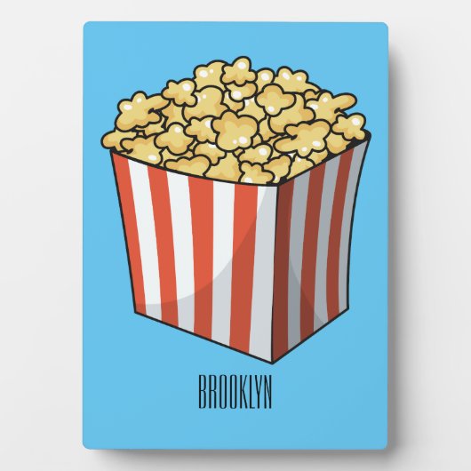 Popcorn-Cartoon-Abbildung Fotoplatte (Vorderseite)
