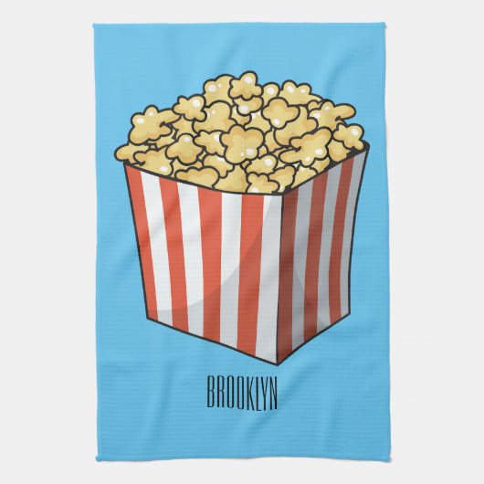 Popcorn-Cartoon-Abbildung Geschirrtuch (Vertikal)