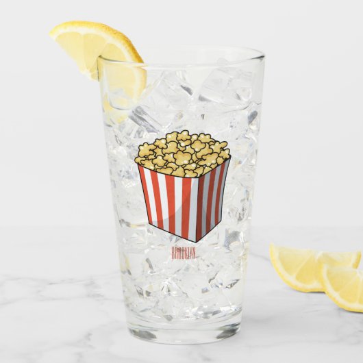 Popcorn-Cartoon-Abbildung Glas (Vorderseite Ice)