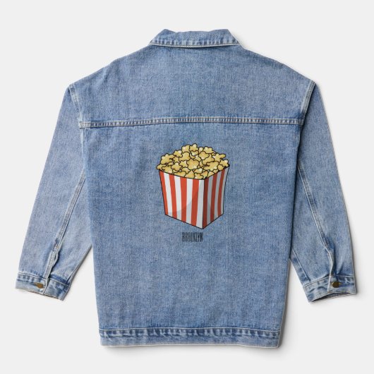 Popcorn-Cartoon-Abbildung Jeansjacke (Rückseite)