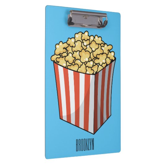Popcorn-Cartoon-Abbildung Klemmbrett (Rechts)
