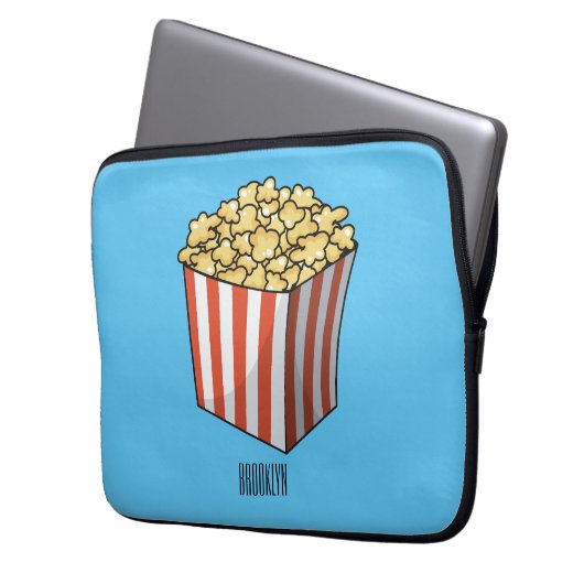 Popcorn-Cartoon-Abbildung Laptopschutzhülle (Vorderseite Links)