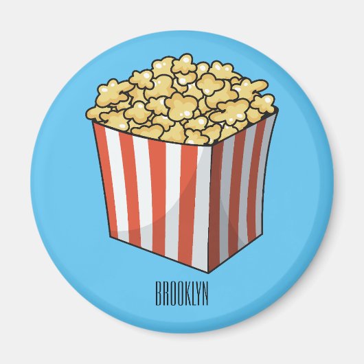 Popcorn-Cartoon-Abbildung Magnet (Vorne)