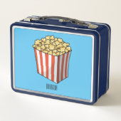 Popcorn-Cartoon-Abbildung Metall Brotdose (Rückseite)
