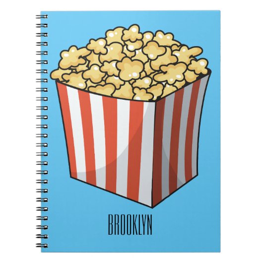 Popcorn-Cartoon-Abbildung Notizblock (Vorderseite)