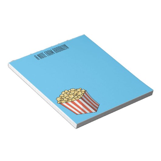 Popcorn-Cartoon-Abbildung Notizblock (angewinkelt)