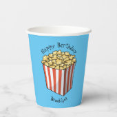 Popcorn-Cartoon-Abbildung Pappbecher (Rückseite)