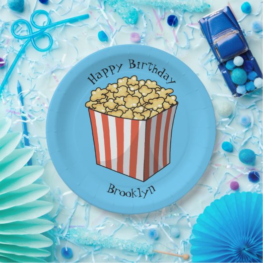 Popcorn-Cartoon-Abbildung Pappteller (Party)