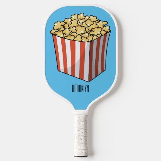 Popcorn-Cartoon-Abbildung Pickleball Schläger (Vorderseite)