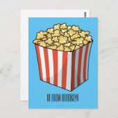 Popcorn-Cartoon-Abbildung Postkarte (Vorne/Hinten)
