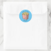 Popcorn-Cartoon-Abbildung Runder Aufkleber (Tasche)