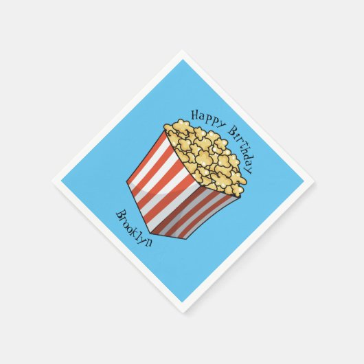 Popcorn-Cartoon-Abbildung Serviette (Ecke)