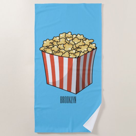 Popcorn-Cartoon-Abbildung Strandtuch (Vorderseite)