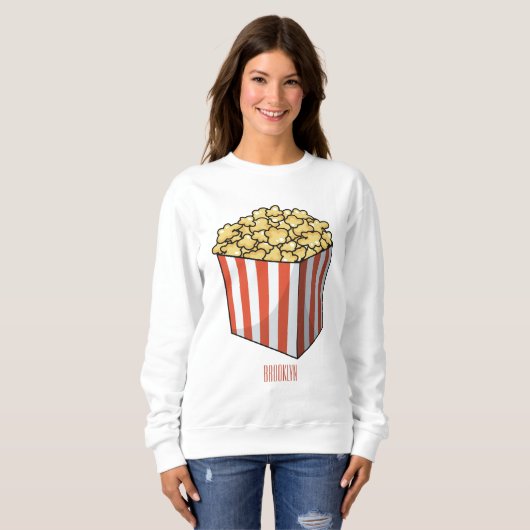Popcorn-Cartoon-Abbildung Sweatshirt (Vorne ganz)