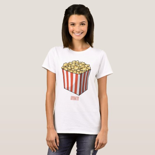 Popcorn-Cartoon-Abbildung T-Shirt (Vorne ganz)
