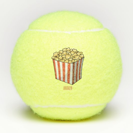 Popcorn-Cartoon-Abbildung Tennisbälle (Vorderseite)