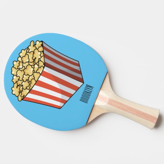 Popcorn-Cartoon-Abbildung Tischtennis Schläger (Seitenansicht)