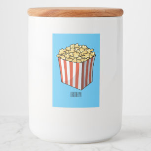 Popcorn-Cartoon-Illustration Lebensmitteletikett