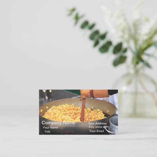 Popcorn Corn Kettle Visitenkarte (Stehend Vorderseite)