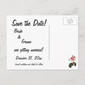 Popcorn Corny Frage, Niedlich Retro Save the Date Ankündigungspostkarte (Rückseite)