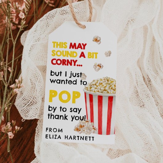 Popcorn-Dankeschön-Geschenkanhänger Geschenkanhänger