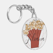 Popcorn Doodle Skriptname Schlüsselanhänger (Vorderseite links)