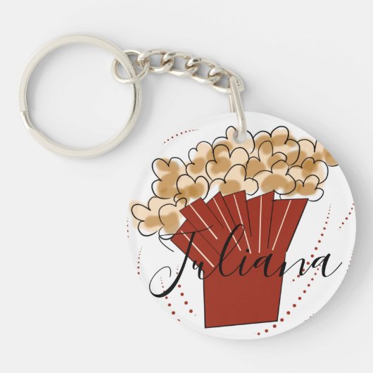 Popcorn Doodle Skriptname Schlüsselanhänger (Vorderseite)