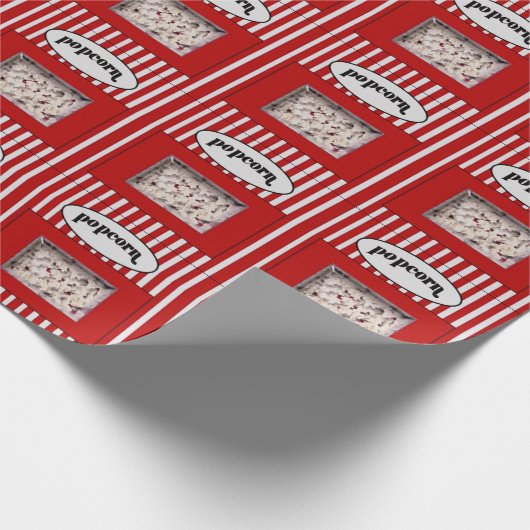 Popcorn Eimer rot-weiß Weihnachten Geschenkpapier (Ecke)
