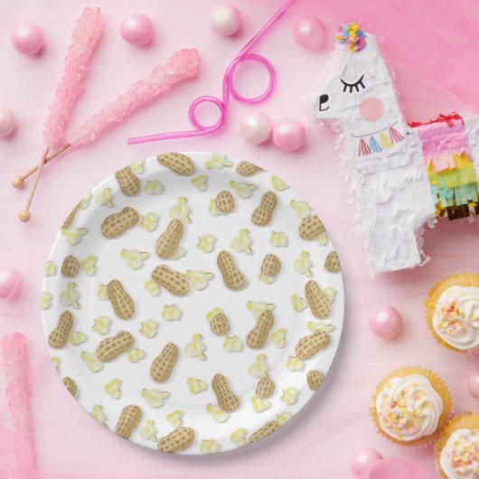 Popcorn! Erdnüsse! Teller! Ballpark Karneval Party Pappteller (Party)