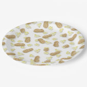 Popcorn! Erdnüsse! Teller! Ballpark Karneval Party Pappteller (Schrägansicht)