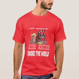 Popcorn essen Film anschauen Welt ignorieren Famil T-Shirt