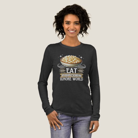 Popcorn essen, Welt ignorieren Tri-Blend Shirt (Volle Vorderseite)