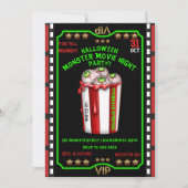 Popcorn Eyeballs Halloween Fright Night Movie Einladung (Vorderseite)