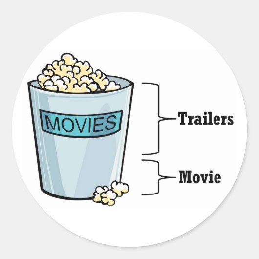 Popcorn Full Runder Aufkleber (Vorderseite)