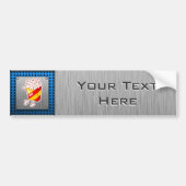 Popcorn; Gebürsteter Metallblick Autoaufkleber (Vorne)