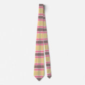 Popcorn Gelbbblegum Pink Kaffeebrot Kariert Krawatte (Vorderseite)