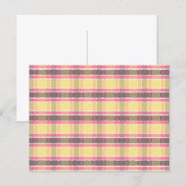 Popcorn Gelbbblegum Pink Kaffeebrot Kariert Postkarte