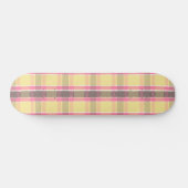 Popcorn Gelbbblegum Pink Kaffeebrot Kariert Skateboard (Horizontal)