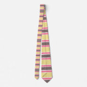 Popcorn Gelbes Bubblegum Pink Kaffee Brown Streife Krawatte (Rückseite)