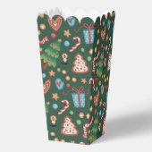 Popcorn Geschenkbox Grün Weihnachtsmuster Geschenkschachtel (Rückseite)