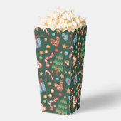 Popcorn Geschenkbox Grün Weihnachtsmuster Geschenkschachtel (Geplatzt)