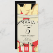 Popcorn Hand Dravies Ticket Style Party I Einladung (Vorne/Hinten)