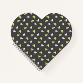 Popcorn Heart Notebook (Grau & Butter Yellow) Notizblock